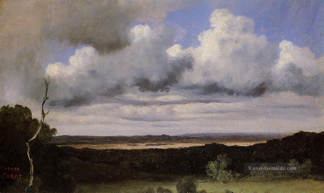 Fontainebleau Sturm über den Plains plein air Romantik Jean Baptiste Camille Corot Ölgemälde